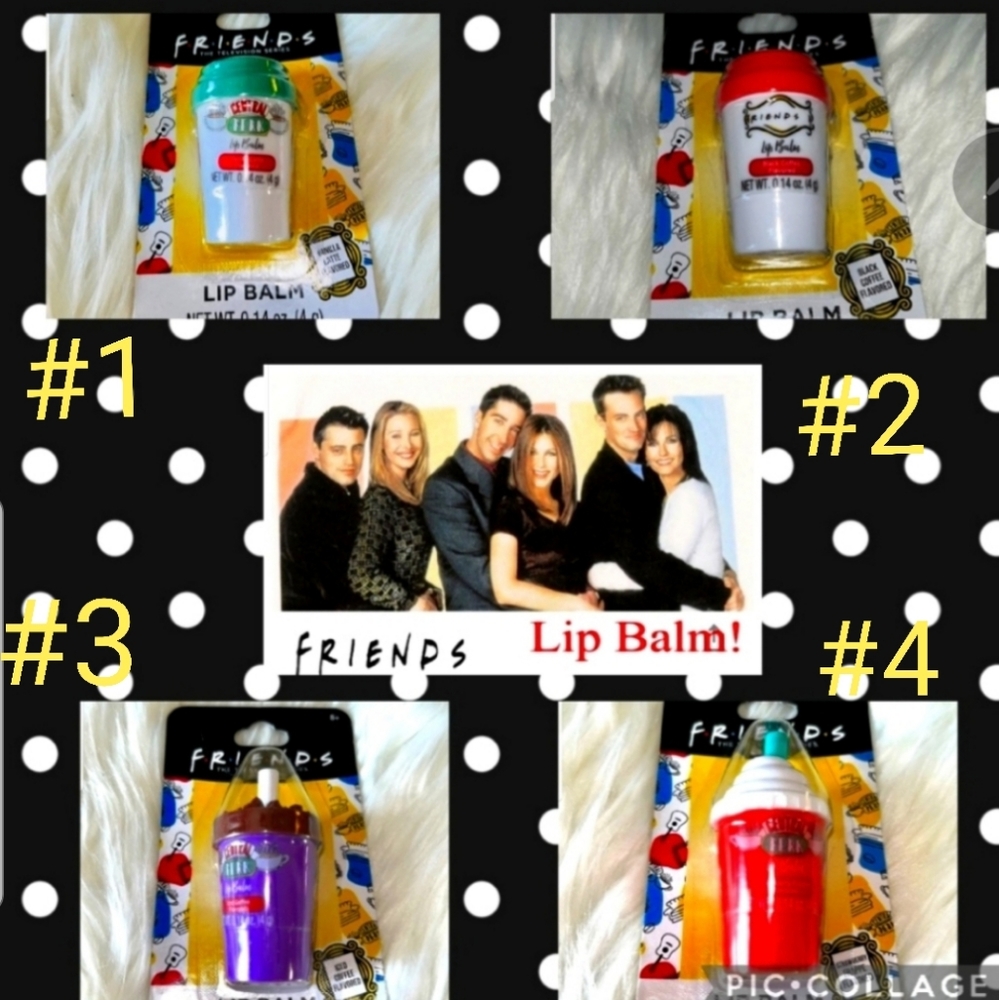 FRIENDS Coffee Themed Lip Balms, Black Coffee Flavored & Iced Coffee New